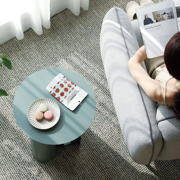 Contemporary Nordic Geometric Round Iron End Table 1-Storage For Living Room - Image 14