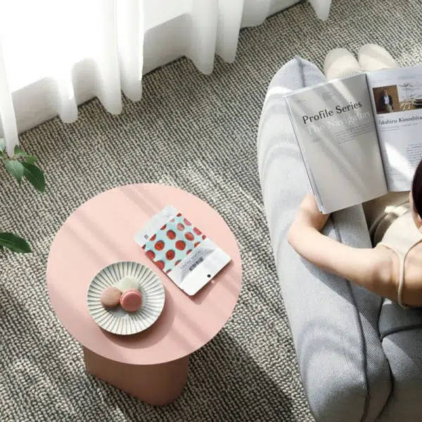 Contemporary Nordic Geometric Round Iron End Table 1-Storage For Living Room - Image 18