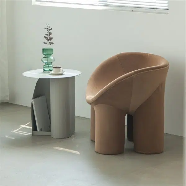 Contemporary Nordic Geometric Round Iron End Table 1-Storage For Living Room - Image 17