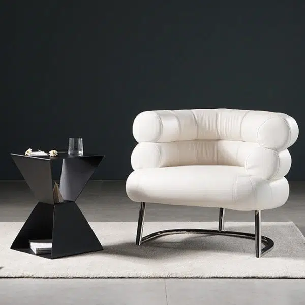 Contemporary Nordic Geometric Square Carbon Steel End Table For Living Room - Image 2