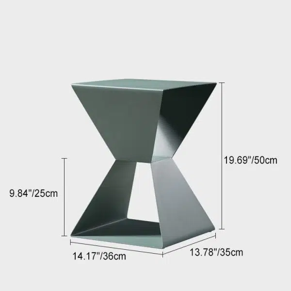 Contemporary Nordic Geometric Square Carbon Steel End Table For Living Room - Image 4