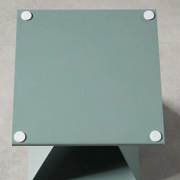 Contemporary Nordic Geometric Square Carbon Steel End Table For Living Room - Image 7