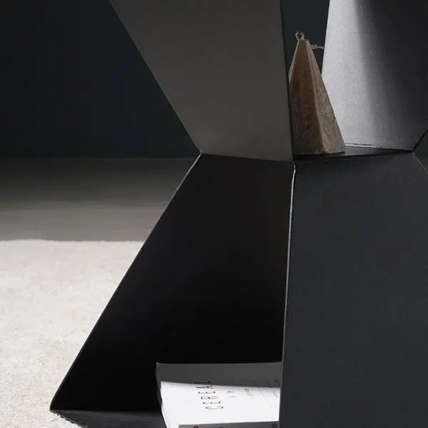 Contemporary Nordic Geometric Square Carbon Steel End Table For Living Room - Image 9