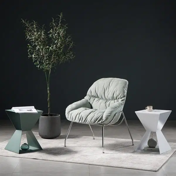 Contemporary Nordic Geometric Square Carbon Steel End Table For Living Room - Image 11