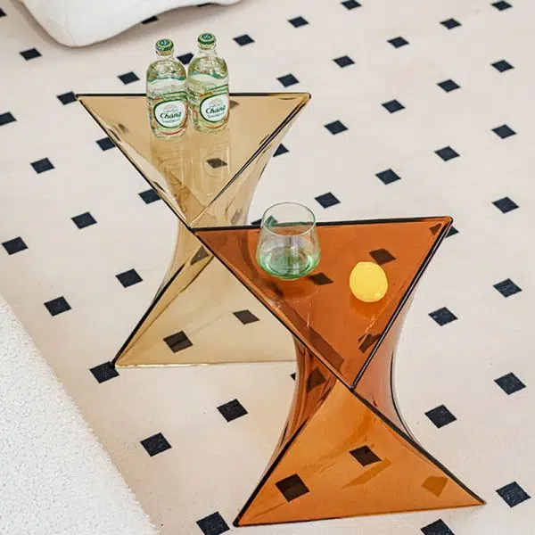 Contemporary Creative Irregular Geometric PC End Table For Living Room - Image 15