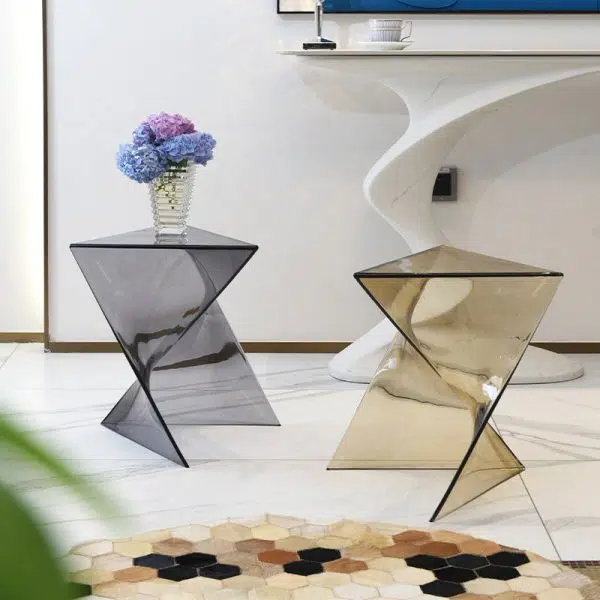 Contemporary Creative Irregular Geometric PC End Table For Living Room - Image 19