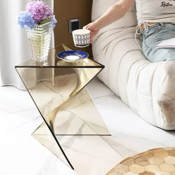 Contemporary Creative Irregular Geometric PC End Table For Living Room - Image 8