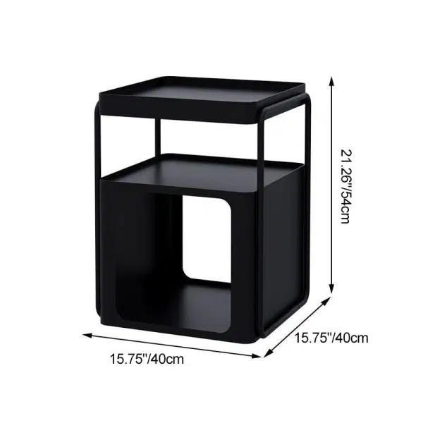 Contemporary Creative Removable Rectangular Iron End Table 3-Tier For Living Room - Image 4