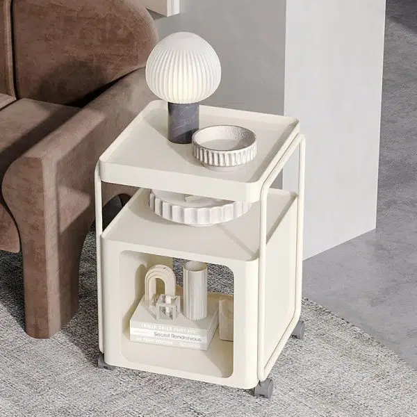 Contemporary Creative Removable Rectangular Iron End Table 3-Tier For Living Room - Image 6