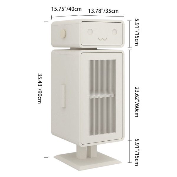 Contemporary Creative Robot Medium Density Fiberboard Metal Nightstand 1-Drawer For Bedroom - Image 4