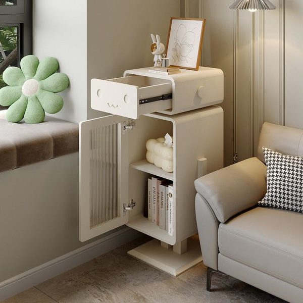 Contemporary Creative Robot Medium Density Fiberboard Metal Nightstand 1-Drawer For Bedroom - Image 3