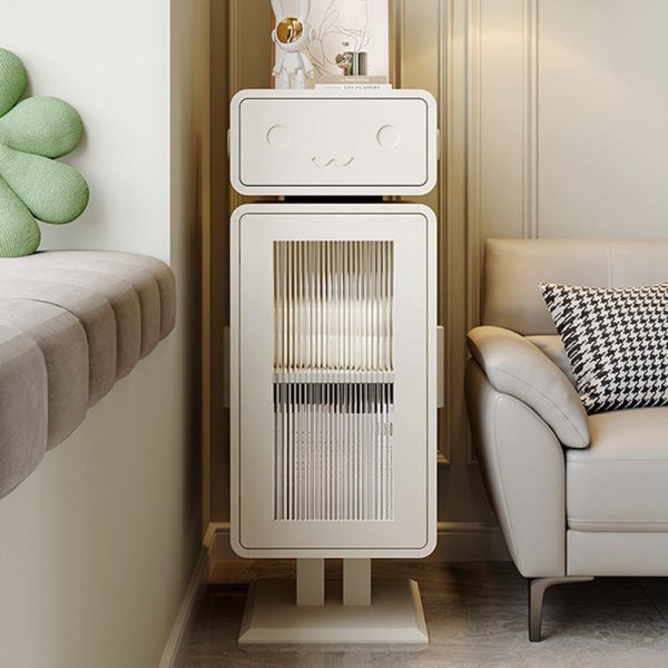 Contemporary Creative Robot Medium Density Fiberboard Metal Nightstand 1-Drawer For Bedroom - Image 2