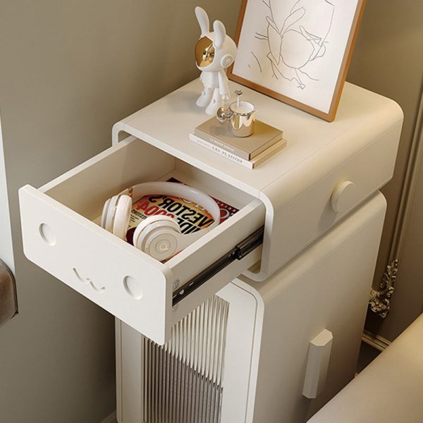 Contemporary Creative Robot Medium Density Fiberboard Metal Nightstand 1-Drawer For Bedroom - Image 7
