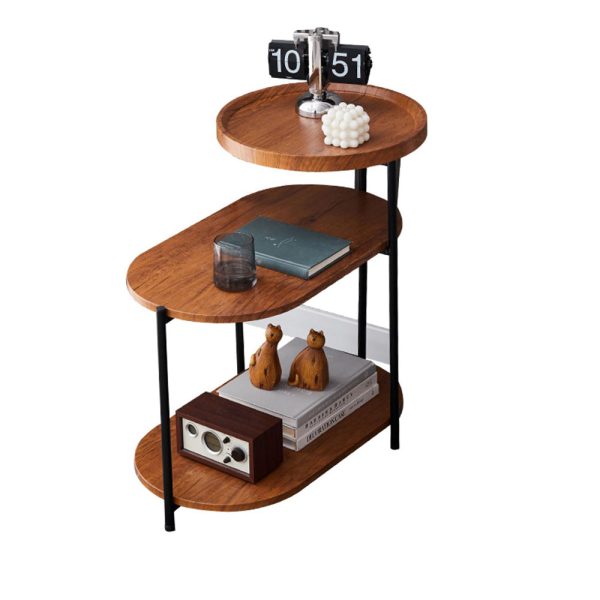 Contemporary Nordic Elliptical Round Iron Plate End Table 3-Tier For Living Room - Image 17