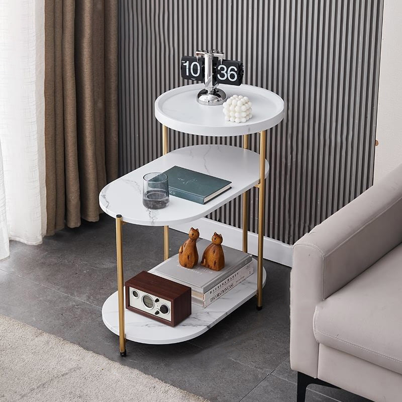 BS-Table-FX02218-2.jpg Contemporary Nordic Elliptical Round Iron Plate End Table 3-Tier For Living Room - Image 1