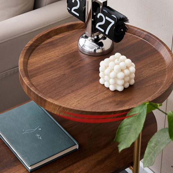 Contemporary Nordic Elliptical Round Iron Plate End Table 3-Tier For Living Room - Image 10