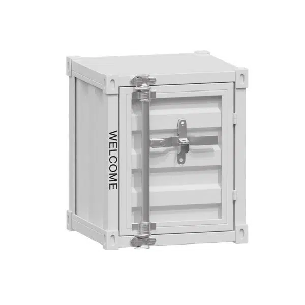 Contemporary Industrial Iron Cuboid Container End Table 2-Tier Storage For Bedroom - Image 12