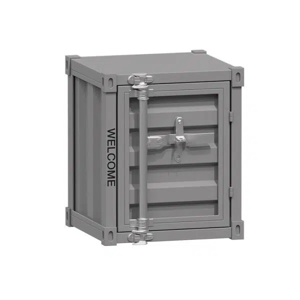 Contemporary Industrial Iron Cuboid Container End Table 2-Tier Storage For Bedroom - Image 22