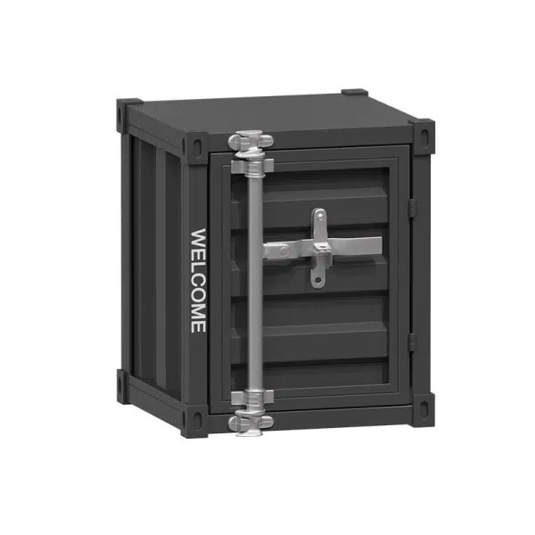 Contemporary Industrial Iron Cuboid Container End Table 2-Tier Storage For Bedroom - Image 23