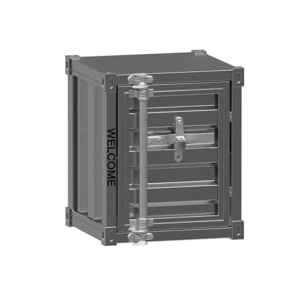 Contemporary Industrial Iron Cuboid Container End Table 2-Tier Storage For Bedroom - Image 24