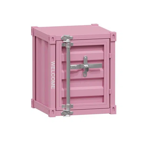 Contemporary Industrial Iron Cuboid Container End Table 2-Tier Storage For Bedroom - Image 14