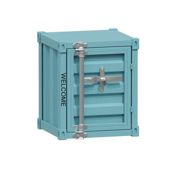 Contemporary Industrial Iron Cuboid Container End Table 2-Tier Storage For Bedroom - Image 17