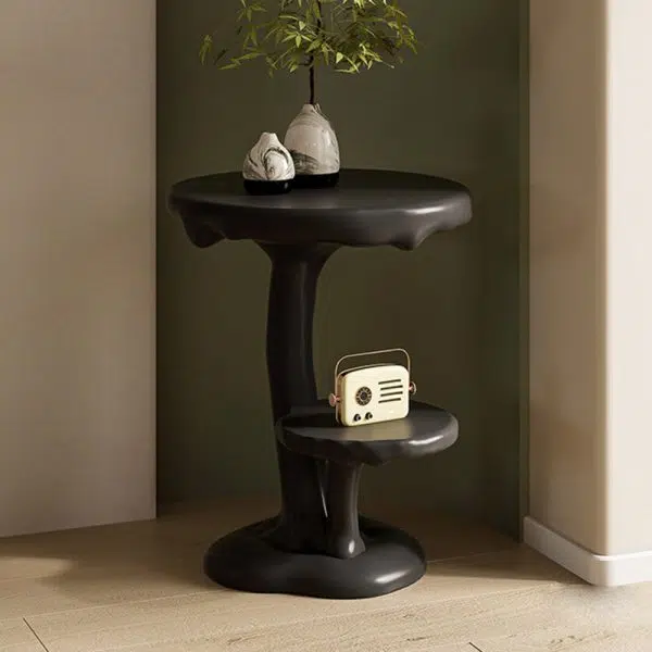 Contemporary Creative FRP Mushroom Round End Table 2-Tier For Living Room - Image 5