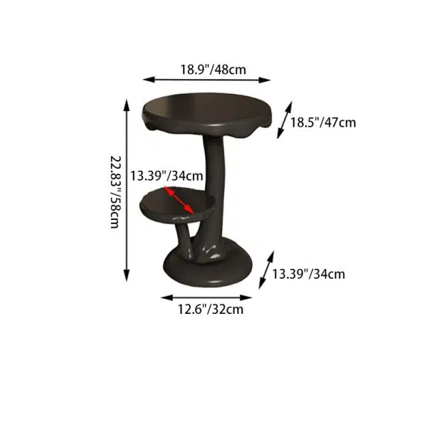 Contemporary Creative FRP Mushroom Round End Table 2-Tier For Living Room - Image 7