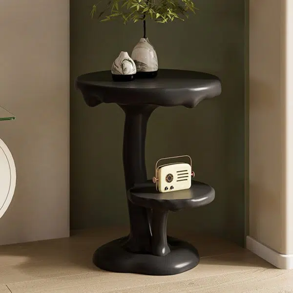 Contemporary Creative FRP Mushroom Round End Table 2-Tier For Living Room - Image 14
