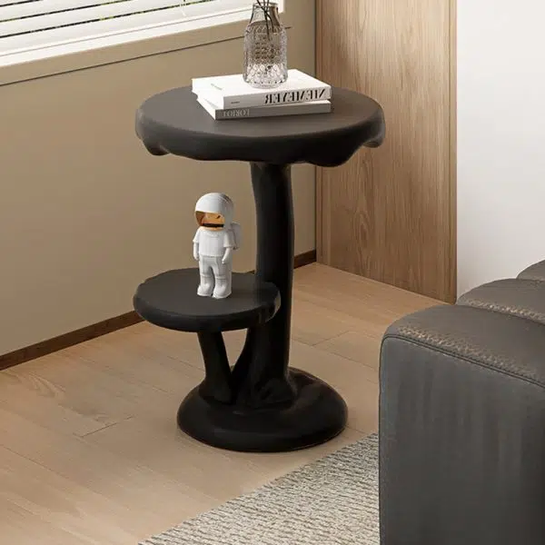 Contemporary Creative FRP Mushroom Round End Table 2-Tier For Living Room - Image 15