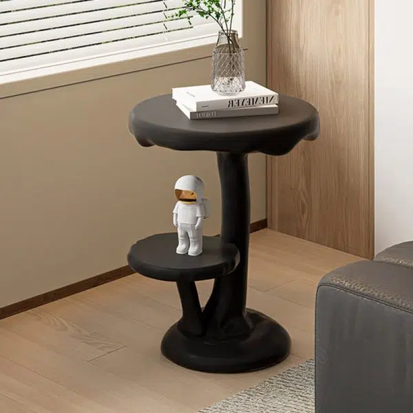 Contemporary Creative FRP Mushroom Round End Table 2-Tier For Living Room - Image 6