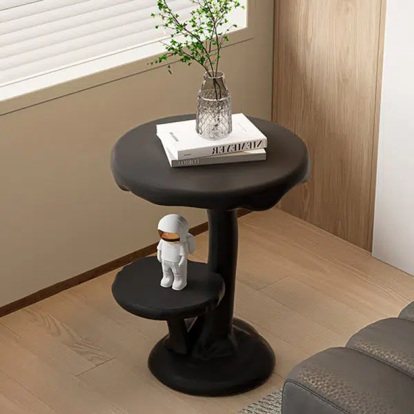 Contemporary Creative FRP Mushroom Round End Table 2-Tier For Living Room - Image 2