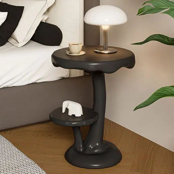 Contemporary Creative FRP Mushroom Round End Table 2-Tier For Living Room - Image 11