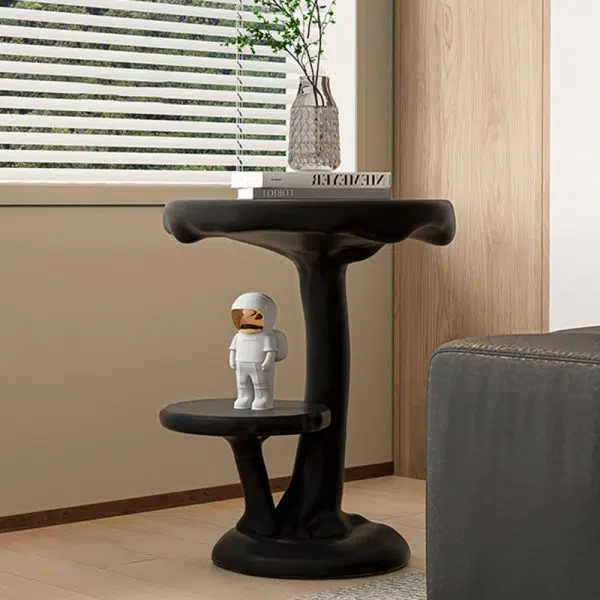 Contemporary Creative FRP Mushroom Round End Table 2-Tier For Living Room - Image 10