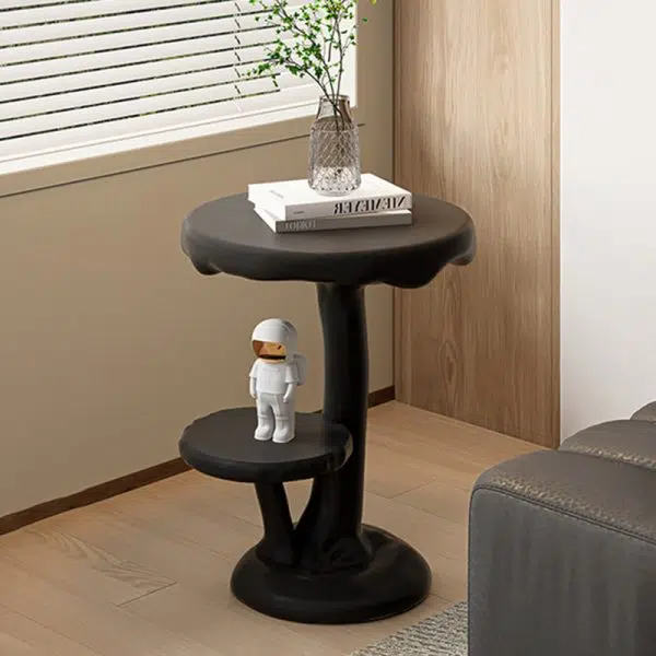 Contemporary Creative FRP Mushroom Round End Table 2-Tier For Living Room - Image 13