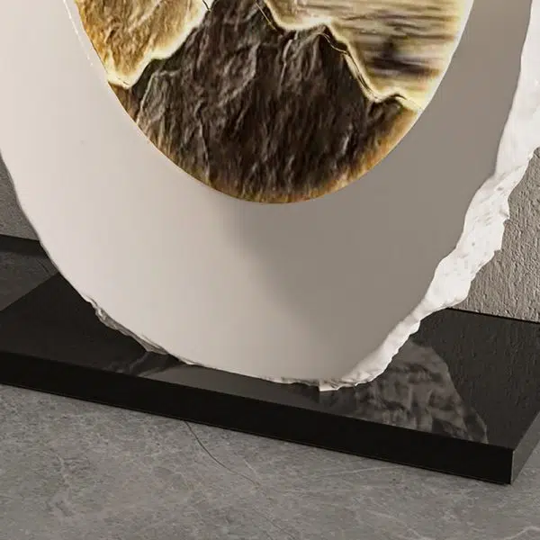 Contemporary Nordic FRP Marble Microcrystalline Stone Rectangular Elliptical Lighting Mountain Side Table 1-Tray For Entryway - Image 11