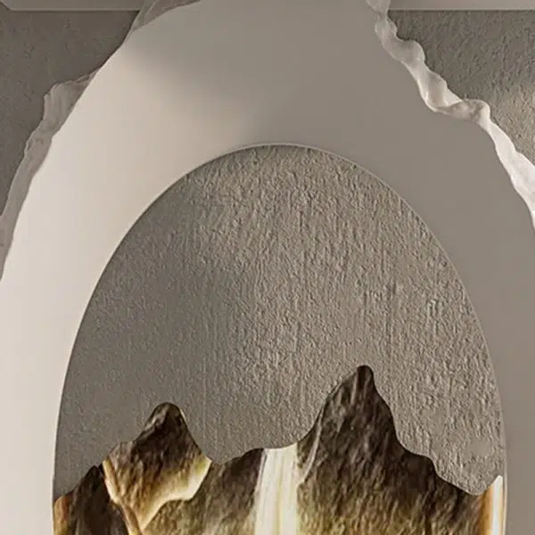 Contemporary Nordic FRP Marble Microcrystalline Stone Rectangular Elliptical Lighting Mountain Side Table 1-Tray For Entryway - Image 10