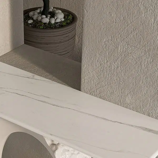 Contemporary Nordic FRP Marble Microcrystalline Stone Rectangular Elliptical Lighting Mountain Side Table 1-Tray For Entryway - Image 8