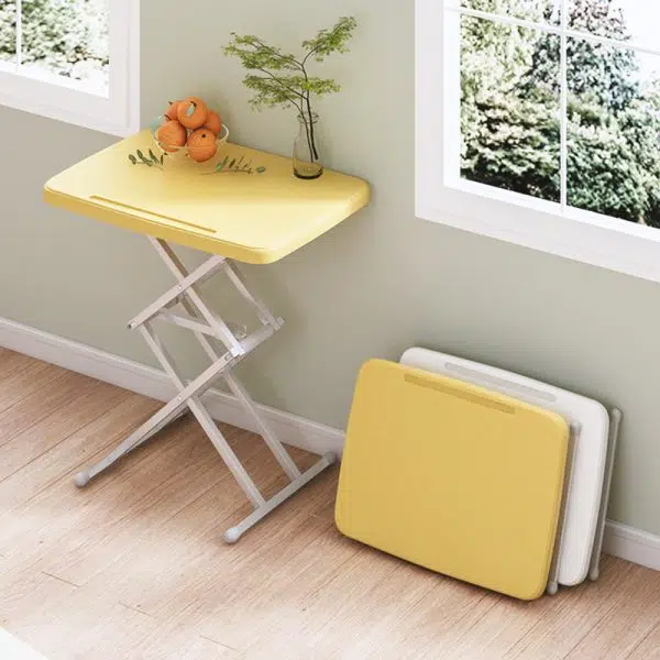 Modern Simplicity PE Steel Rectangular Liftable Folding Desks 1-Pen Slot For Home Office