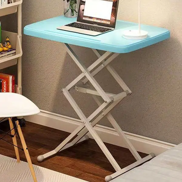 Modern Simplicity PE Steel Rectangular Liftable Folding Desks 1-Pen Slot For Home Office - Image 8