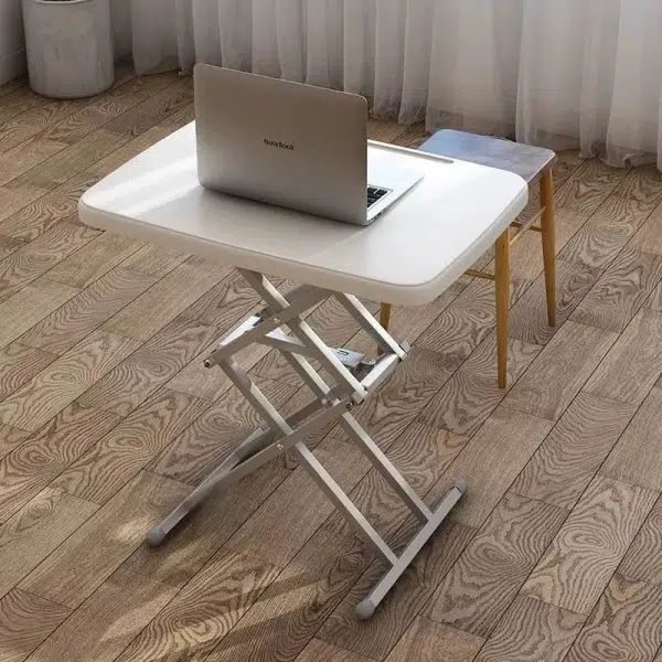 Modern Simplicity PE Steel Rectangular Liftable Folding Desks 1-Pen Slot For Home Office - Image 9