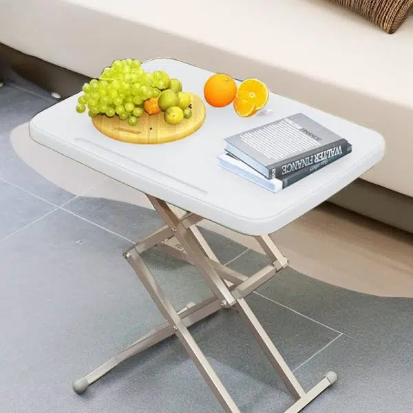 Modern Simplicity PE Steel Rectangular Liftable Folding Desks 1-Pen Slot For Home Office - Image 4