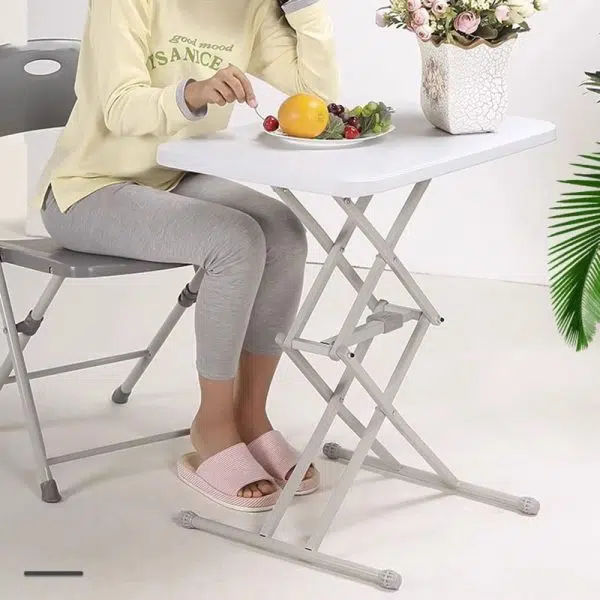 Modern Simplicity PE Steel Rectangular Liftable Folding Desks 1-Pen Slot For Home Office - Image 18