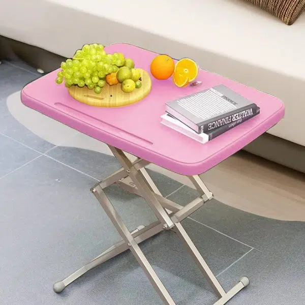 Modern Simplicity PE Steel Rectangular Liftable Folding Desks 1-Pen Slot For Home Office - Image 7