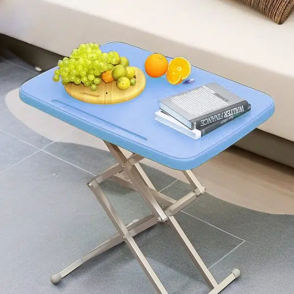 Modern Simplicity PE Steel Rectangular Liftable Folding Desks 1-Pen Slot For Home Office - Image 5