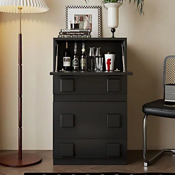 Contemporary Nordic Wood Plate Hardware Rectangular Square Handle Freely Combinable Side Table 1-Cabinet For Bedroom - Image 7