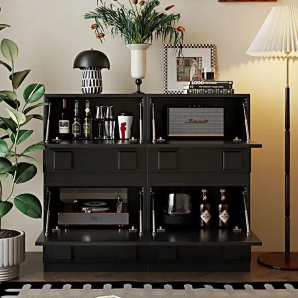 Contemporary Nordic Wood Plate Hardware Rectangular Square Handle Freely Combinable Side Table 1-Cabinet For Bedroom - Image 13