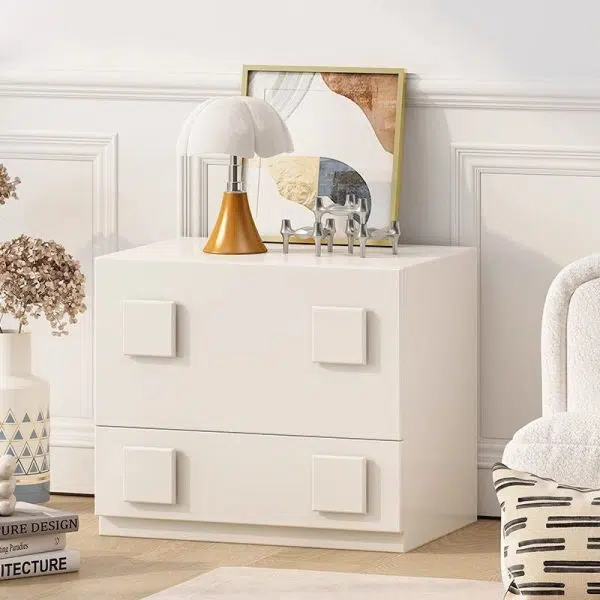 Contemporary Nordic Wood Plate Hardware Rectangular Square Handle Freely Combinable Side Table 1-Cabinet For Bedroom - Image 4