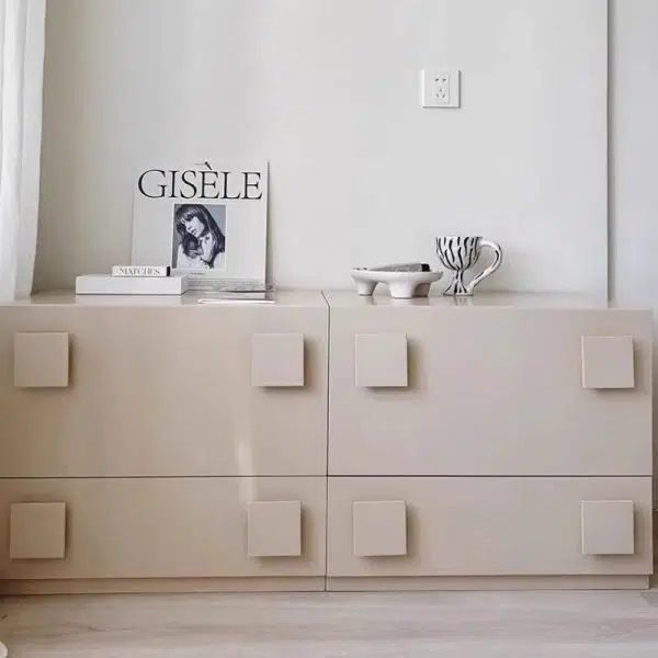 Contemporary Nordic Wood Plate Hardware Rectangular Square Handle Freely Combinable Side Table 1-Cabinet For Bedroom - Image 16