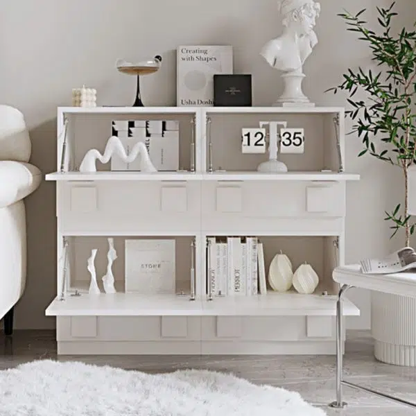 Contemporary Nordic Wood Plate Hardware Rectangular Square Handle Freely Combinable Side Table 1-Cabinet For Bedroom - Image 12